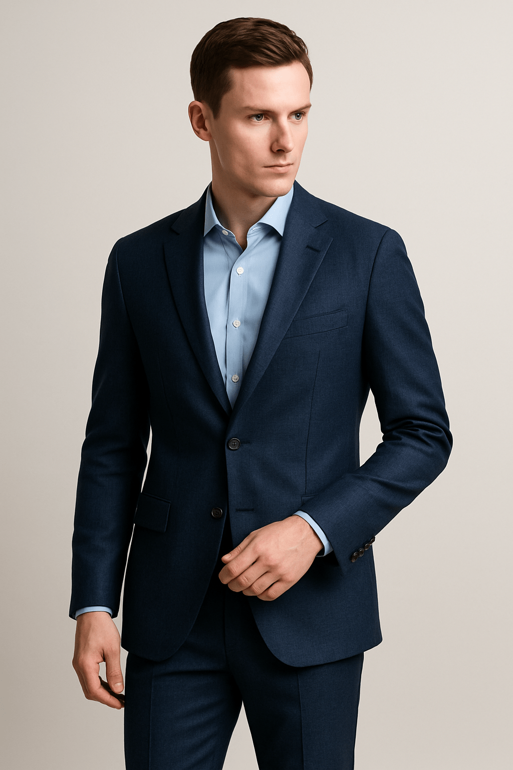 Costume bleu marine clair en lin pour homme | Pacific Light - Costume