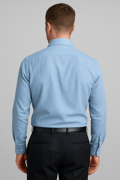 Chemise bleu pastel en lin pour homme | Ocean Breeze - Chemise