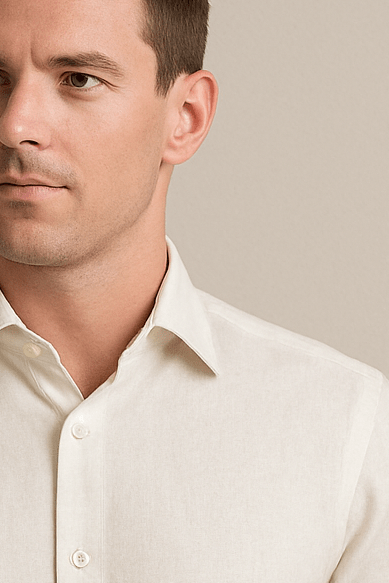 Chemise ivoire en lin pour homme | Ivory Sands - Chemise